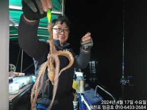 삼천포 임금호 야간낙지 조황입니다  선상낚시로 잡은 물고기 조황