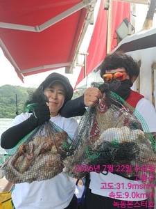 7월22일 팀보스선단 문어조황 선상낚시로 잡은 물고기 조황