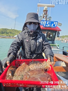 26일 앞바다 봄갑 조황 드립니다 선상낚시로 잡은 물고기 조황