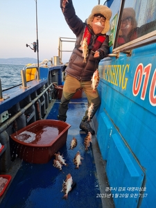 오늘 줄태우기 성공 입니다. 선상낚시로 잡은 물고기 조황