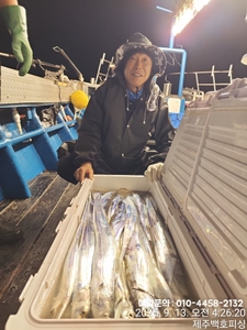 !!!!제주 백호피싱!!! 9월 12일 야간갈치 조황 선상낚시로 잡은 물고기 조황