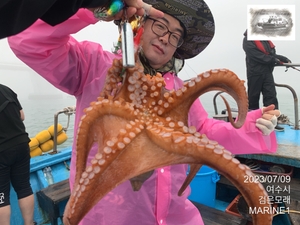 돌문어 선상낚시로 잡은 물고기 조황