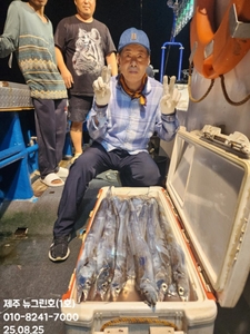 [[제주 뉴그린호(1호) 8월 24일 야간갈치 조황]] 선상낚시로 잡은 물고기 조황