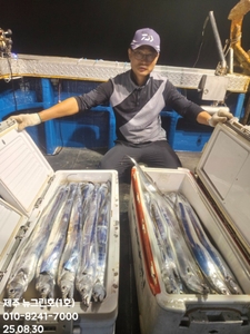 [[제주 뉴그린호(1호) 8월 29일 야간갈치 조황]] 선상낚시로 잡은 물고기 조황